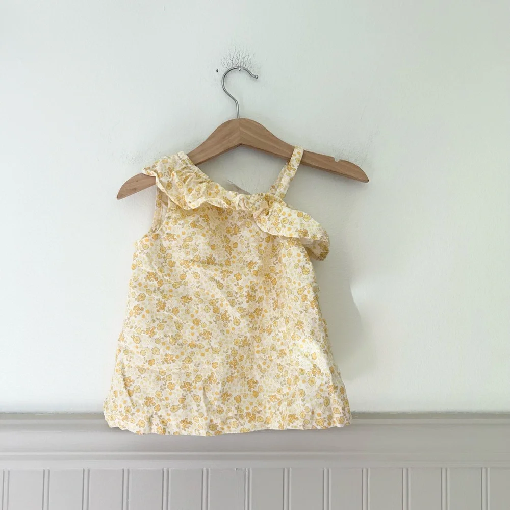 Carter's 24 Months Yellow Floral One-Shoulder Ruffle Cotton Top